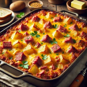 Cheesy Corned Beef Hash Casserole