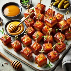 Read more about the article Upgrade Your Appetizer Game with Pork Belly Bites and Honey Mustard Glaze