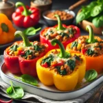 Low-Carb Ground Chicken and Spinach Stuffed Peppers Recipe