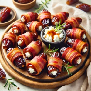 bacon-wrapped dates with goat cheese