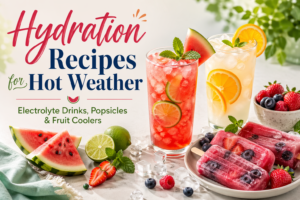 Read more about the article Hydration Recipes for Hot Weather: Electrolyte Drinks, Popsicles, and Fruit Coolers