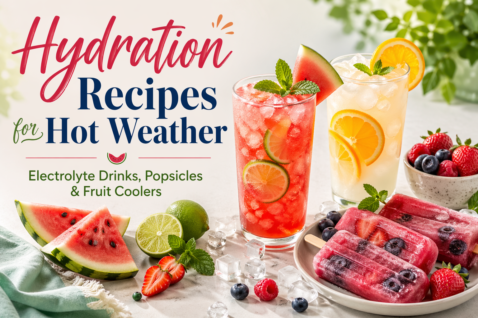 You are currently viewing Hydration Recipes for Hot Weather: Electrolyte Drinks, Popsicles, and Fruit Coolers